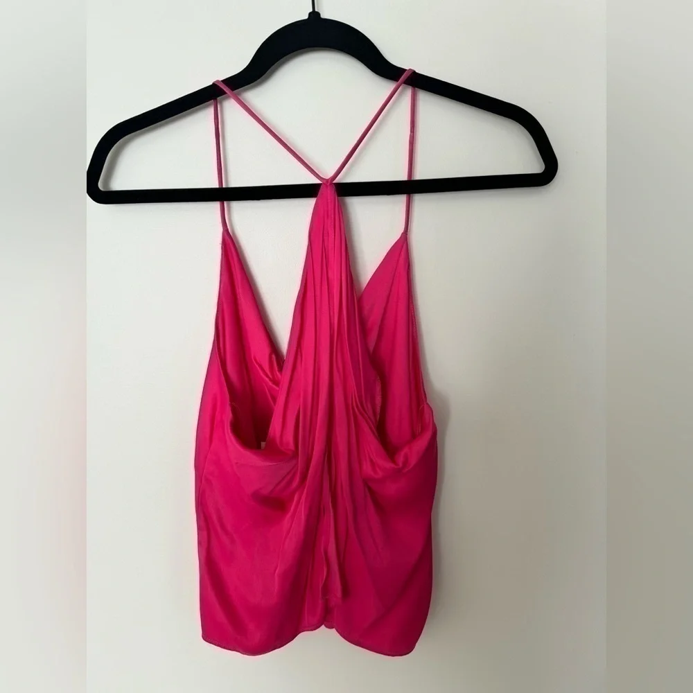 Zara Hot Pink Satin Top - Picture 3 of 5